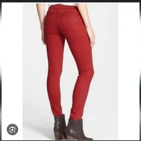 NWOT Rag & Bone High Rise Skinny Jeans Denim Red Stretch sz 25. - Picture 16 of 17